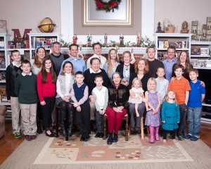 Dorothy and I with our 5 children and 12 grandchildren December 2014